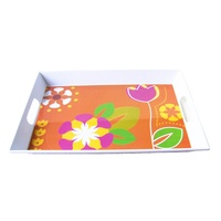 Plateau de service en mélamine, assiette rectangulaire, décoration de maison de noël, personnalisé (bonhomme de neige) avec deux poignées