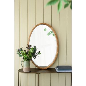 24\" X 36\" Farmhouse Wood Frame Oval Wall <b>Mirror</b> for Bathroom Entryway <b>Console</b> Lean Wall - Product Image 2