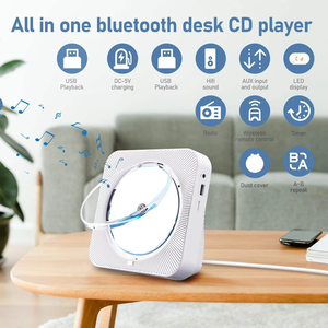 Lecteur CD carré personnalisé en usine avec double haut-parleur Bluetooth, son Hi-Fi, télécommande, USB, FM pour la maison, la chambre, le studio de danse, le bureau d'apprentissage - Product Image 4