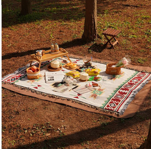 Дизайнерские персонализированные хлопковые полиэфирные жаккардовые тканые одеяла с кисточками с дизайнерским логотипом - Product Image 6