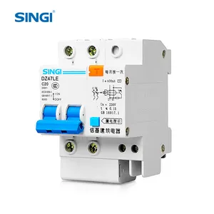 Singi DZ47LE-63 2P + N 1P 2P 3P ، 4P 10amp الأرض قاطع التسرب في الدائرة (RCBO)