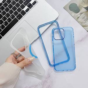 새로운 젤리 그라디언트 다채로운 3 in 1 아크릴 PC 마그네틱 무선 충전기 젖빛 피부 느낌 아이폰 14 15 16 프로 맥스 전화 케이스 - Product Image 3