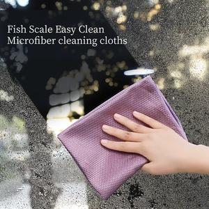 Splendid Quality Fantastic Sales Glass Cleaning Fish Scale Absorbent Sustainable Non Scratch Lint-Free Custom Microfiber <b>Cloth</b> - Product Image 6