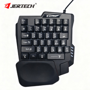<span class=keywords><strong>Clavier</strong></span> de jeu ergonomique à une <span class=keywords><strong>main</strong></span> JERTECH GK10 avec connecteurs filaires, éclairage RGB, petit <span class=keywords><strong>clavier</strong></span> filaire avec repose-poignet gauche, rétroéclairage LED - Product Image 2