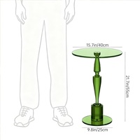 Table d'appoint ronde en acrylique, table de chevet, table sur pied pour salon, chambre à coucher, balcon