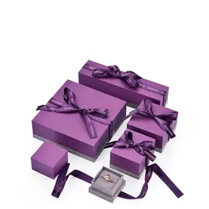 2020 элегантная бумажная Подарочная коробка с лентой для упаковки ювелирных изделий