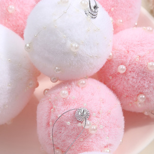 White <b>Christmas</b> Ornaments <b>Christmas</b> Fur Ornaments Pom Pom Balls Xmas Hanging Decor Fluffy <b>Christmas</b> Ornaments for Xmas - Product Image 2