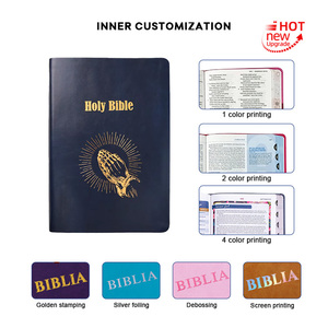 Nuevo diseño de fábrica de libros de impresión de la casa de cubierta suave de diferentes estilos de cuero Pu <span class=keywords><strong>español</strong></span> <span class=keywords><strong>Mini</strong></span> Biblia - Product Image 5