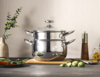 Casserole en acier inoxydable 316L avec couvercle en verre, pot de cuisson pour cuisinière à induction et cuisinière à gaz, compatible lave-vaisselle, ustensiles de cuisine