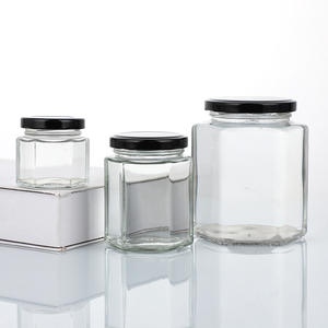 Bocaux en verre hexagonaux pour miel avec bouchon couronne, 45ml, 85ml, 100ml, 180ml, 280ml, 380ml, 500ml, 730ml, pour décoration de gâteaux - Product Image 3