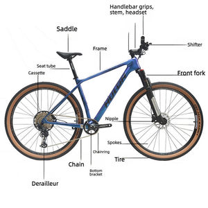 Vélo de Course Tout-Terrain Léger en Fibre de <span class=keywords><strong>Carbone</strong></span> 29 Pouces 12 Vitesses avec Freins à Disque Hydrauliques et <span class=keywords><strong>Cadre</strong></span> en Aluminium, Type Hardtail, pour la Course (Shimano) - Product Image 4