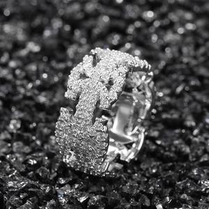 Anillo de Diamantes Q704, Chapado en Oro de 22k, Corte Brillante Redondo, Diamantes Sintéticos Cultivados en Laboratorio, Unisex, Uso Diario - Product Image 3