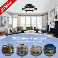 Ventilateur de plafond rétractable intelligent 1stshine 19 pouces, classique, léger, installation facile, moteur silencieux, mode été/hiver, TUYA Wifi, maison intelligente