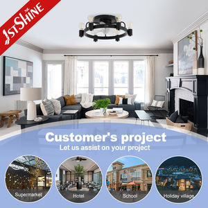 1stshine Ventilateur de plafond 19 "Classic Light Blubs Noir Ventilateur de plafond encastré avec télécommande - Product Image 5