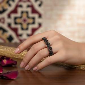 Black Zircon Stone <b>Adjustable</b> <b>Ring</b> Turkish Handmade Wholesale 925 <b>Sterling</b> <b>Silver</b> Jewelry - Product Image 3