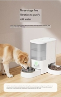 Distributeur automatique de nourriture et d'eau pour animaux de compagnie 2-en-1 intelligent WiFi/Bluetooth en plastique avec système de filtration pour animaux domestiques