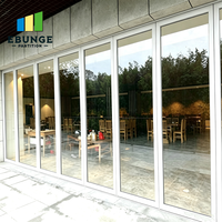Cloison de séparation en verre mobile avec cadre en aluminium, paroi coulissante pour bureau, restaurant, espace commercial