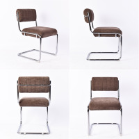 Chaise de bar industrielle CARLFORD en cuir PU marron, chaises de bar avec base pivotante réglable et en métal, tabourets de bar, Sillas De Barra