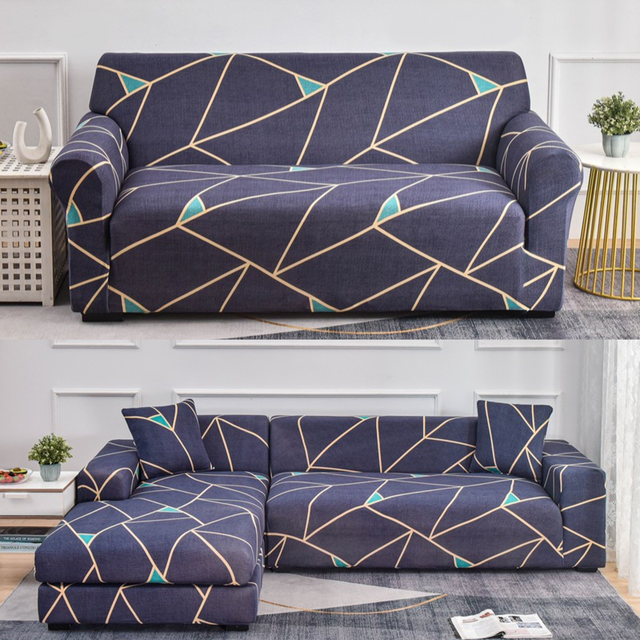 High Quality Elastic Stretch All-Season Universal Light Luxury Modern Sofa Slipcover Customizable Washable Geometric