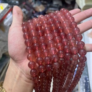 Perles rondes lisses en quartz rose de <span class=keywords><strong>Madagascar</strong></span> violet, taille 6, 8, 10 mm, perles de pierres énergétiques pour bracelet et collier - Product Image 5