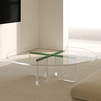 Table en acrylique super lisse et transparente de style nordique d'intérieur personnalisée en usine