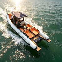Bateau semi-rigide à coque en V profond de 9,9 m (33 pieds) avec cabine fermée, en aluminium 5083, avec Hypalon Orca, pour aventures offshore, fabrication de bateaux semi-rigides.