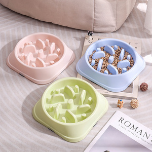 Chong Ke Slow Feeding Bowl Plastic Non Slip Anti Choking <b>Cat</b> <b>Feeder</b> Pet Bowl For <b>Cats</b> - Product Image 1