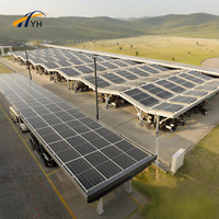 Özelleştirilebilir Karbon Çelik Tek Kolonlu Otopark Araç Braketi Ticari Sistemler için Güneş Enerjisi Montaj Sistemi