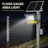 Reflector LED Solar de Aluminio IP66 de 300W con Dos Paneles Separados, Nueva Batería de 3.2V 45AH, Alta Luminosidad para Exteriores, Patio, Estacionamiento