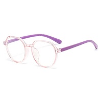 Lunettes de mode unisexes à verres plats optiques avec monture ronde transparente, anti-lumière bleue et bloquant la lumière bleue pour enfants