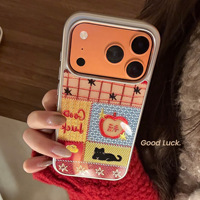 Coque de téléphone en forme de chat porte-bonheur du Nouvel An pour iPhone 17 Pro Max et iPhone 16, avec design en or 14 carats et protection anti-chute 13 couches