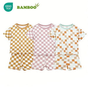 Atacado tecido estampado Baby Bamboo Roupas Baby T Shirt Toddler <span class=keywords><strong>Kids</strong></span> Baby Pijama Sleepsuit - Product Image 1