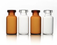 Flacons en verre ronds vides avec bouchon en caoutchouc assorti pour le remplissage de produits cosmétiques
