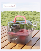 Cage de transport pour hamster, portable, double couche, grand espace, en plastique, pour hamsters dorés et tous les types de hamsters, utilisable à la main