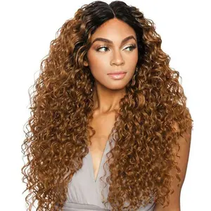 Highlight Brown Curly Human Hair 13X4 13X6 Lace Frontal Pruik Honingblonde Ombre Brazilian Color Deep Curly Lace Front Pruik