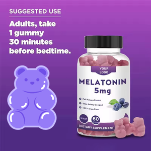 Bonbons gélifiés à la mélatonine à base <span class=keywords><strong>de</strong></span> plantes, personnalisables en gros, 5 mg, pour le sommeil et le soutien immunitaire des adultes - Product Image 3