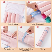 Nouvelle Housse de Rangement de Luxe pour Mahjong, en Velours, Pliable, Extensible, Grande Poche, Étui de Rangement Portable pour Jeu de Voyage
