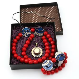 อะนิเมะหนึ่งชิ้นพอร์ตแก็สเอซลูกปัดสีแดงลูฟี่สร้อยคอและกำไลเสน่ห์ชุดจี้คอสเพลย์ยืนเครื่องประดับ - Product Image 5