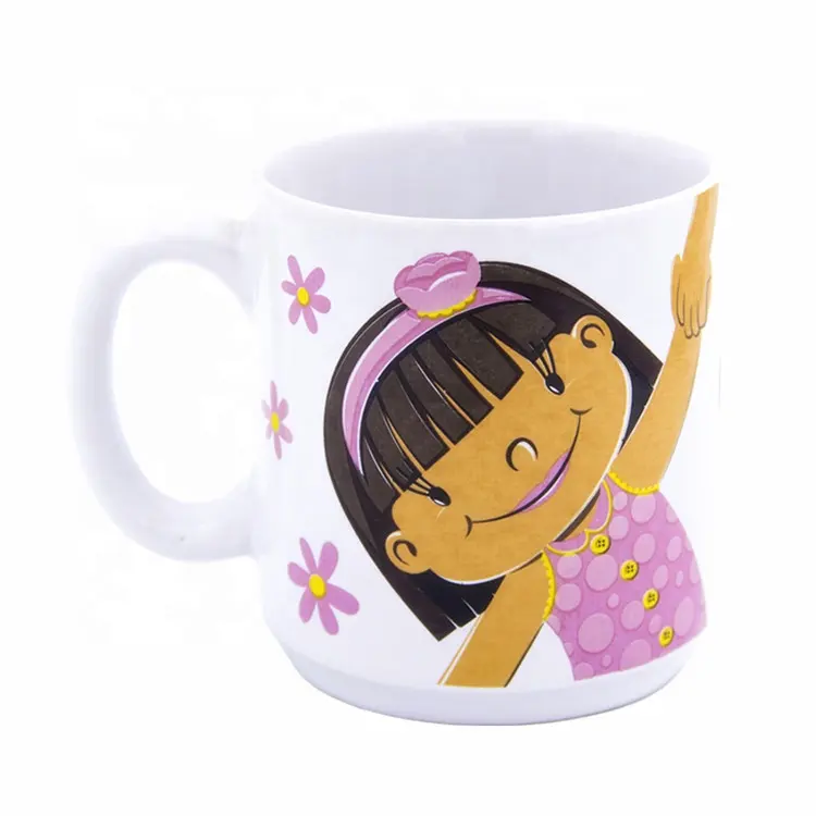 300ml lovely gift cartoon girl printed ceramic coffee mug for daughter
