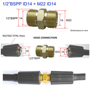 Conector de Manguera de Alta Presión Mingou M22 G1/2, Adaptador de Cobre para Lavado de Autos - Product Image 5
