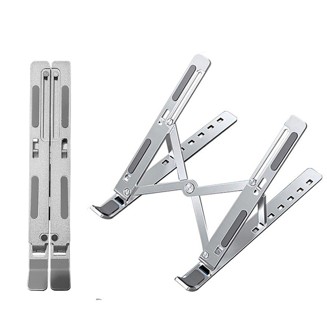 Portable Riser Lying Down Foldable Computer Mount Desk Laptop Holder Metal Aluminium Alloy Adjustable Tablet Stand Laptop Holder