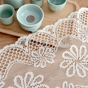 European Style White Lace <b>Table</b> <b>Runner</b> With Tassel For <b>Dining</b> Room 100 Polyester Washable - Product Image 4