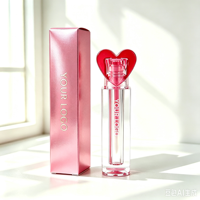 Tubes de brillant à lèvres coeur rose clair de 3.5ml Récipient d'huile à lèvres vide carré Tubes et emballage de brillant à lèvres personnalisés