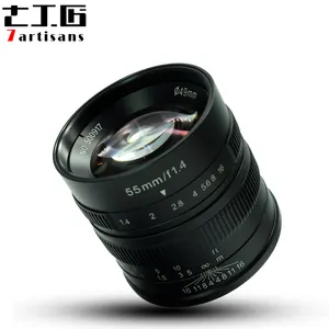 7 handwerker 55mm F 1.4 Large Aperture Portrait Manual Focus Micro Camera Lens Fit für EOS-M E FX M43 Mount DSLR Cameras