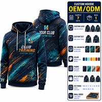 Hoodie Pria Berlapis Fleece Langsung dari Pabrik, Hoodie Custom Print, Hoodie Olahraga untuk Pakaian Latihan Klub