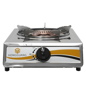 Cuisinière à gaz portable à brûleur unique en acier inoxydable noir élégant avec <span class=keywords><strong>chauffage</strong></span> rapide pour camping-car, camping et cuisine domestique - Product Image 1