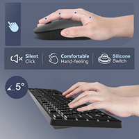 Ensemble clavier et souris sans fil, OEM brésilien espagnol, taille complète, ordinateur de bureau ergonomique intelligent, bureau, 2.4G USB
