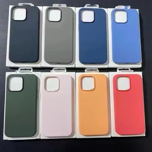 Magnetic Original Soft Microfiber Silicon Case For iPhone 15 Pro Max Animation Liquid Case For iPhone 14Ultra-thin 13 12 mini