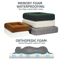 Großes Orthopädisches Memory-Schaum Hundebett Waschbarer Abnehmbarer Bezug Solide Wasserdichte Haustiermatte Hochdichte Memory-Schaum für Alle Jahreszeiten
