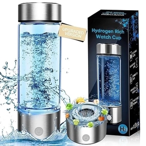 Bouteille d'eau hydrogénée améliorée, machine à eau hydrogénée SPE PEM portable et rechargeable, générateur d'eau hydrogénée aquahealth - Product Image 1